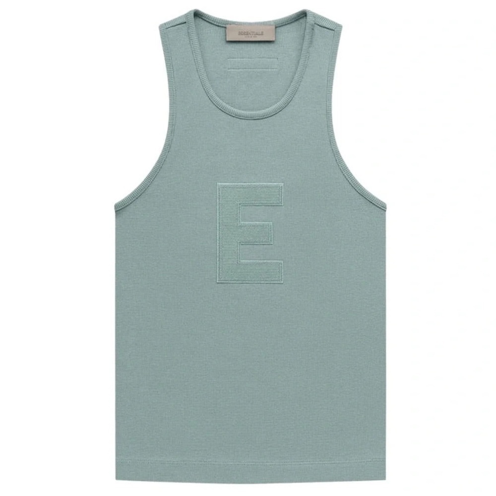 Essentials Fear Of God Waffle Sleeveless Tank Top Sycamore Green